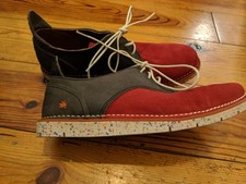 ART MEN'S RED SUEDE LEATHER SHOES EXCELLENT SIZE 43 (8.5)