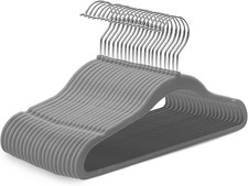 Baby Hangers Velvet Grey Pack of 20 Anti-Slip Nursery Coat Clothing Hangers-NEW
