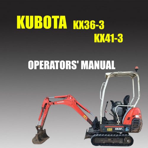 Operator manual for kubota - operator,