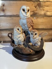 Country Artists Ltd Edition Barn Owl & Owlets Shadows in the Barn Hand Made 1994
