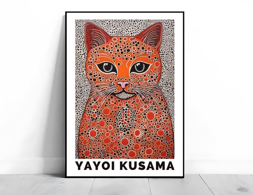Yayoi kusama cat print - yayoi, a3