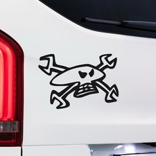 Guy Martin Skull Decal | Spanner Crossbones Vinyl Sticker Van Car Motorsport