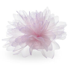 50 LILAC & IVORY ZIG ZAG EDGE Organza Tulle Circles bomboniere Favour Net