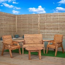 4 Seater Chunky Wooden Garden
