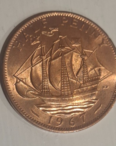 1967 half penny coin - 1967,