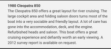 1980 Cleopatra 2berth  850 Fully Restored leisure boat .full details listed