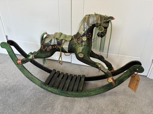 Hand made wooden rocking - rocking, horse