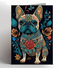 french bulldog birthday card