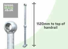 Mezzanine Floor Handrail Standard Post Ball Type - 1100mm - Pre-galv- £20.50+VAT