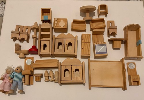 Set wooden dolls house - set, of