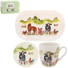 Mug with Coaster and Tray Set