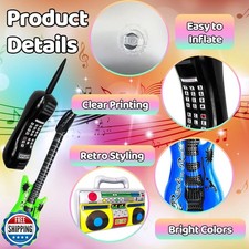 8 Pcs Inflatable Radio Boombox