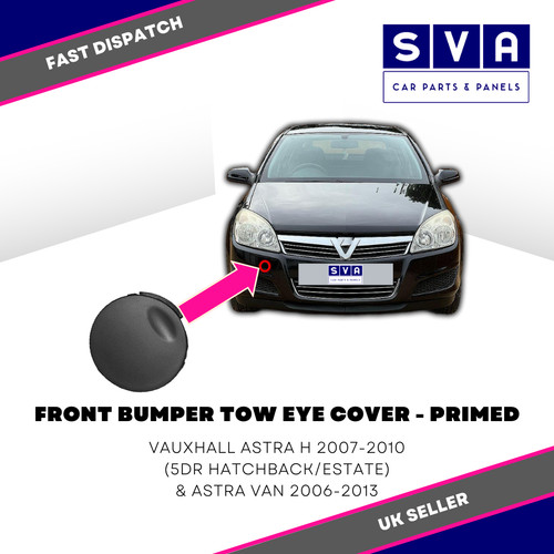 Front bumper tow eye cover - front,