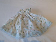 vintage 1950's dolls clothes - dress with flower print and blue lace trim