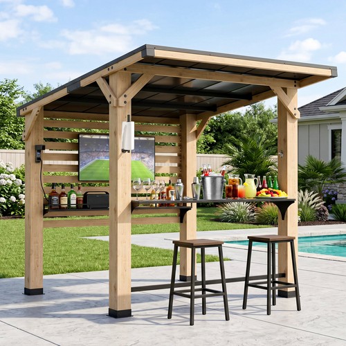 Wooden bar gazebo outdoor - bar,