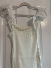 White And Pearl Dress From Pink Boutique size M