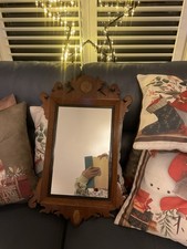 PRIMITIVE COUNTRY COLONIAL ANTIQUE INLAY MIRROR STUNNING.3,DAY DISPATCH.