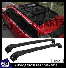 FOR AUDI Q7 4L ALUMINIUM BLACK CROSS BARS ROOF RACK RAILS 75 KG 2006-2015