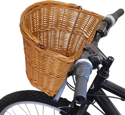 Natural wicker bike - wicker, basket