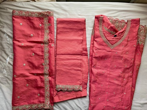 Pink embroidered silk - pink,