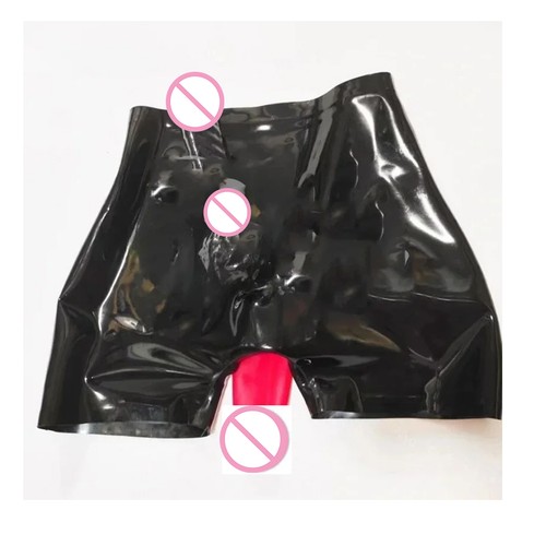 Male latex shorts with front - latex,