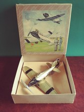 1930's Tippco TCO Tin Wind-up Heinkel Monoplane Tinplate Airplane w/ Or. Box