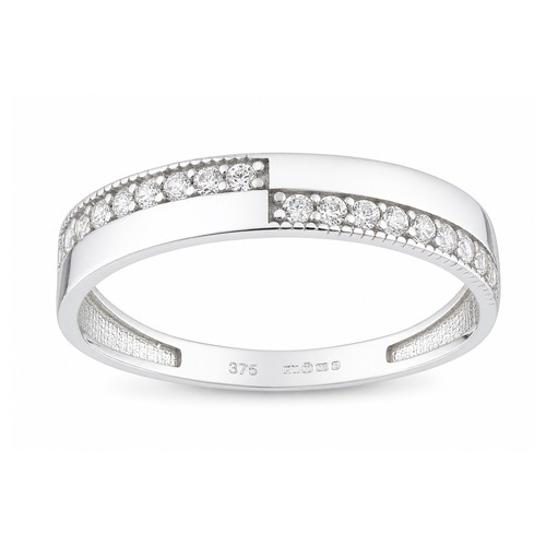 9ct white gold simulated - white,