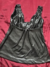 Miss Sixty Black Metallic Top • Shiny Y2K Party Tank • 2000s Vintage Vibes ✨