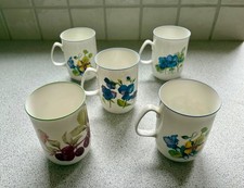Vintage Rose Of England  Bone China Mugs 250ml SET of 5 in various  patterns