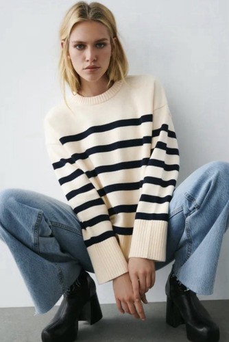 Zara ecru cream navy black - ecru,