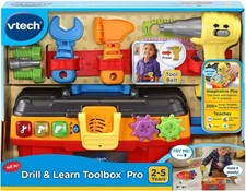 VTech Drill & Learn Toolbox Pro Play Construction Toys & Tools with Accessories