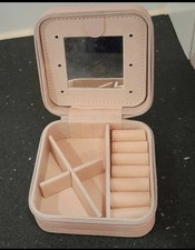 Pandora Medium Pink Jewellery Box with Mirror Travel Storage Case