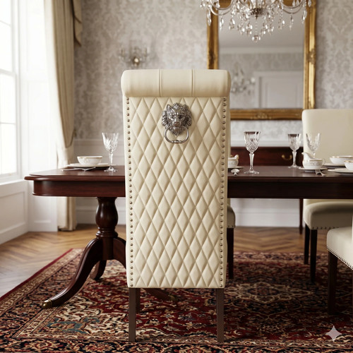 Sofia cream leather chair - pu,