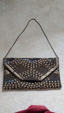 Womens black beaded evening - black,