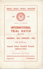 CRYSTAL PALACE - Reds v Whites (Schools International Trial Selhurst Park) 1955