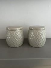 Jeff Banks Pour La Maison Beige Patterned Ceramic Storage Jar with Ceramic Lid 