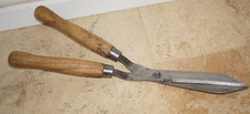 Beautiful Vintage Beech Handled Garden Hedge Trimming Shears Clean Sharp 52cm