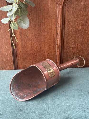 Antique copper corn scoop - copper,