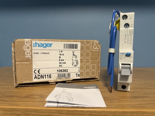 Hager 16amp rcbo adn116 b16 - adn116,