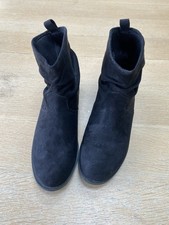 Black Suede Style Ankle Boots
