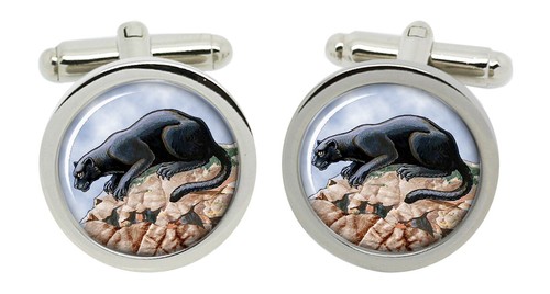Panther cufflinks chrome - cufflinks, in