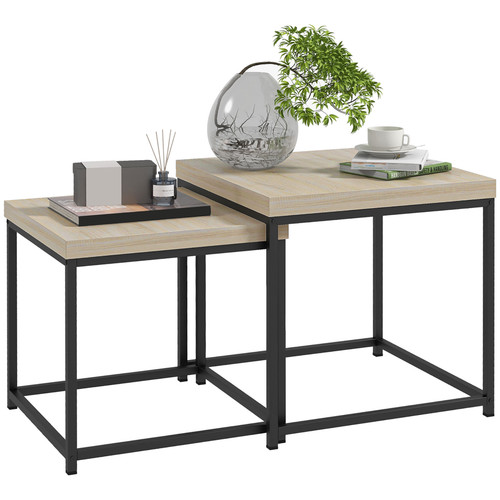 Homcom coffee table set - coffee,