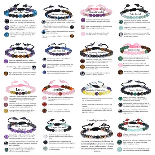 Natural gemstone bead bracelet - natural,