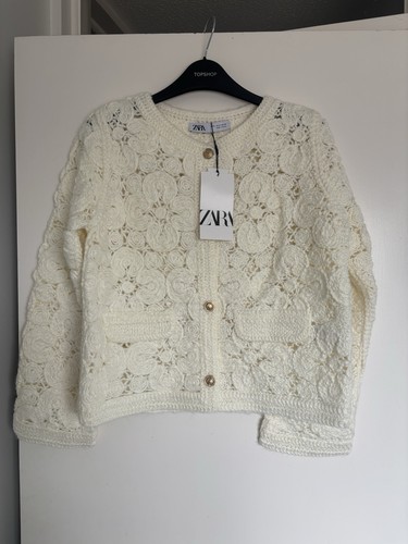 Zara crochet cream cardigan - zara,