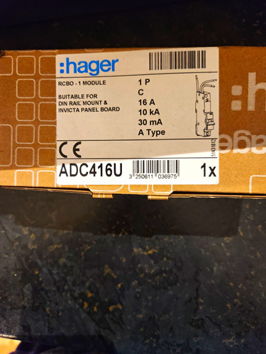 Hager adc416u rcbo - type, a
