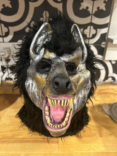 Wolf mask rubber and fur - wolf, ,