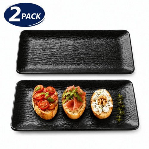 2pcs black melamine serving - 2pcs,