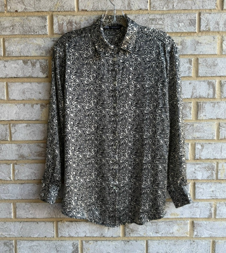 Zara satin black beige paisley - black/beige,