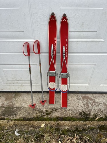Vintage wooden skis - vintage,