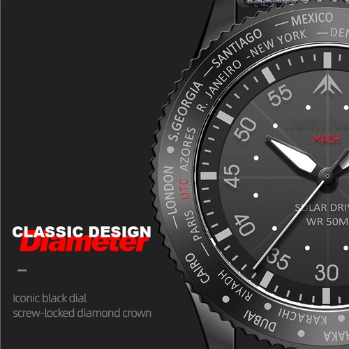 Mach watch pilot - watch, solar